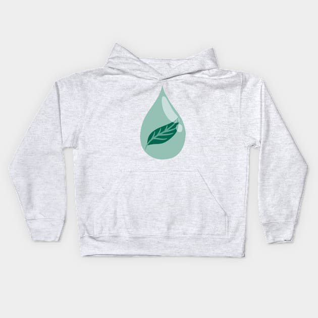 Dewdrop Serenity: Nature's Essence Kids Hoodie by Pieartscreation